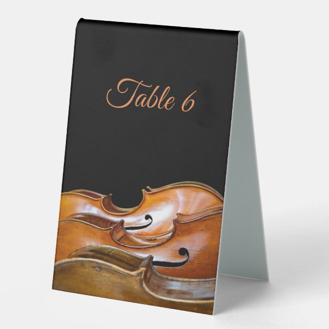 Cellos Table Number Custom Text Tent (Front)