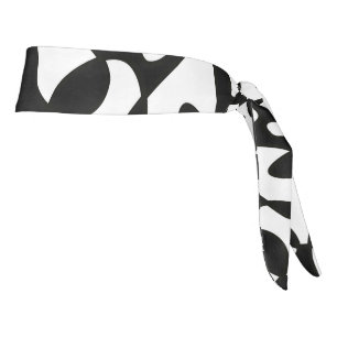 Cells Abstraction Black White Tie Headband