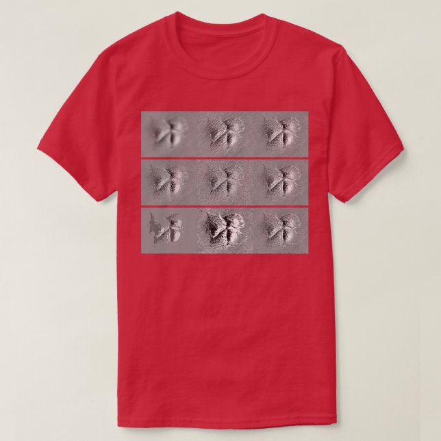 Cellular Expressions in Gray Molecular Biology Art T-Shirt (Design Front)