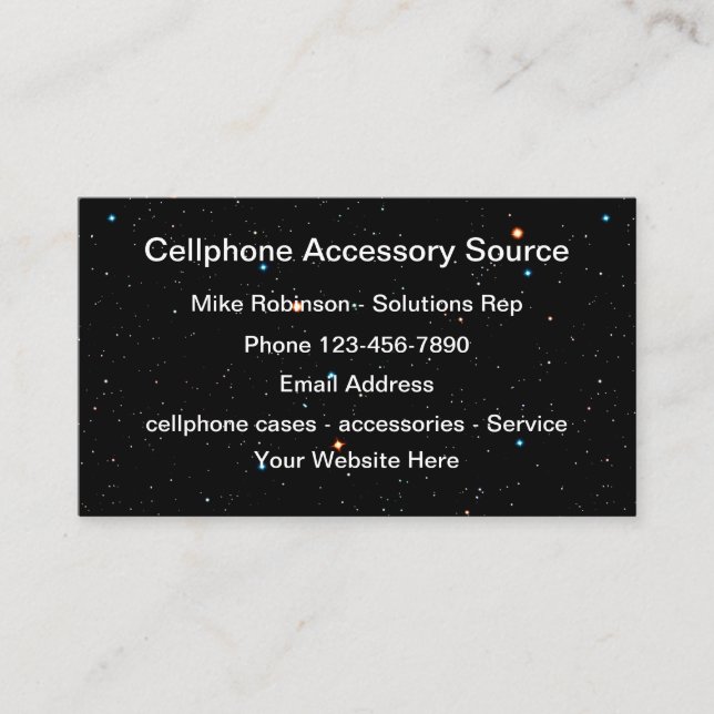 Cellular Phone Accessories Technology Business Card (Front)