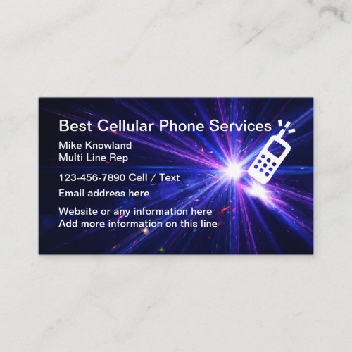 Cellular Phone Service Business Card