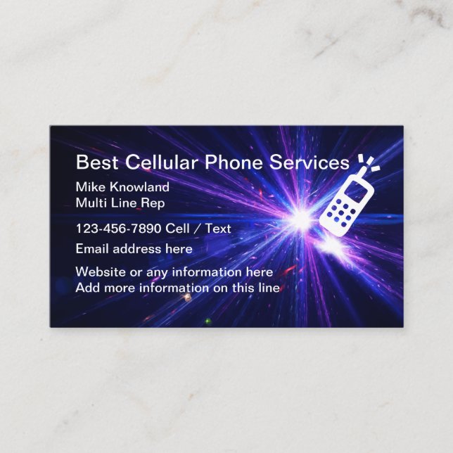 Cellular Phone Service Business Card (Front)