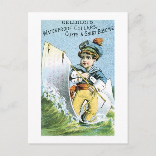 Celluloid Waterproof Collars Postcard