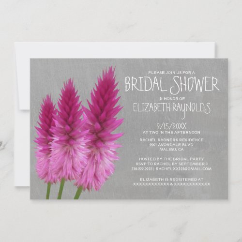 Celosia Bridal Shower Invitations