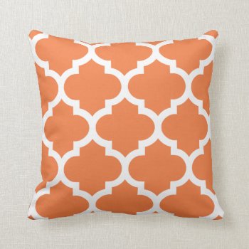 Celosia Orange Quatrefoil Pillow by Richard__Stone at Zazzle