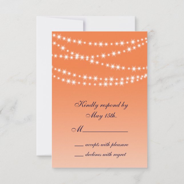 Celosia Orange Twinkle Lights RSVP Card (Back)