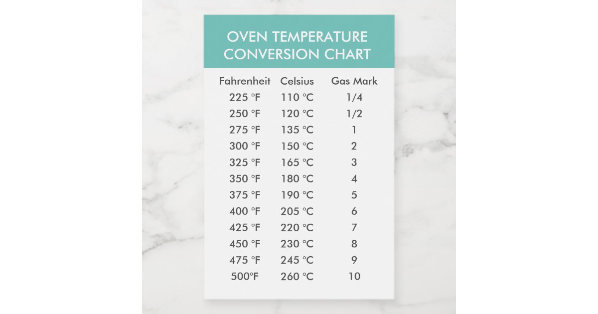 Celsius To Fahrenheit Oven Conversion Chart Label Zazzle