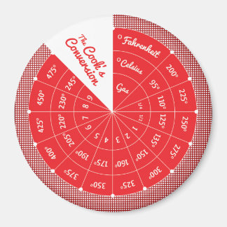 Celsius to Fahrenheit Temperature Conversion Chart Magnet