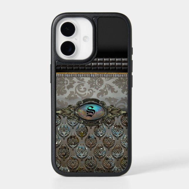 Celslinus Pretty Protection Damask Monogram Otterbox iPhone Case (Back)