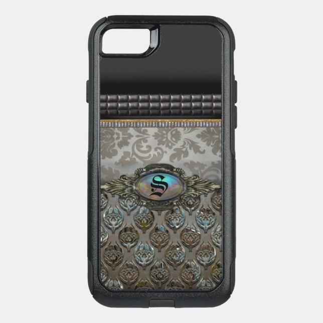 Celslinus Pretty Protection Damask Monogram Otterbox iPhone Case (Back)