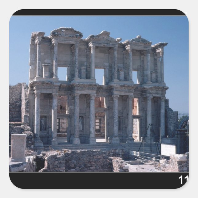 Celsus Library, built in AD 135 Square Sticker (Front)