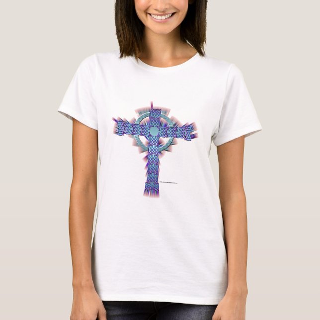Celt Cross Ladies Crop Top T-Shirt (Front)