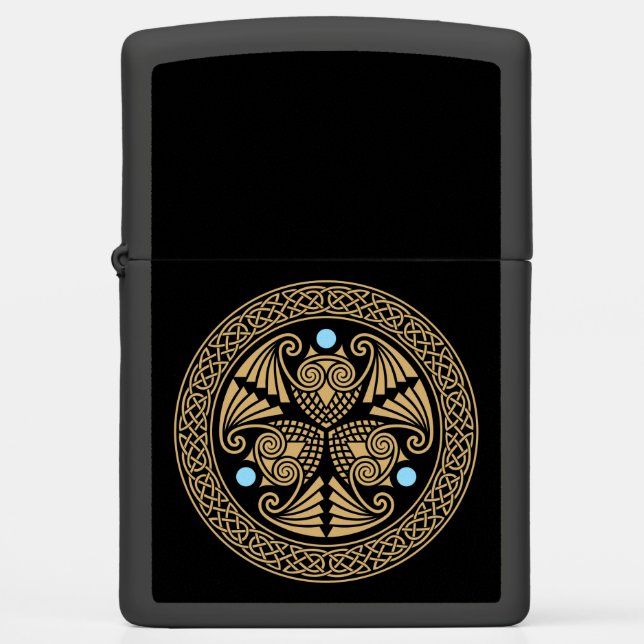 Celtic 3 Owls Zippo Lighter (Front)