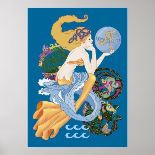 Celtic Afor Aquarius Mermaid Poster