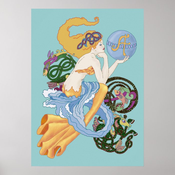 Celtic "A" Mermaid Poster