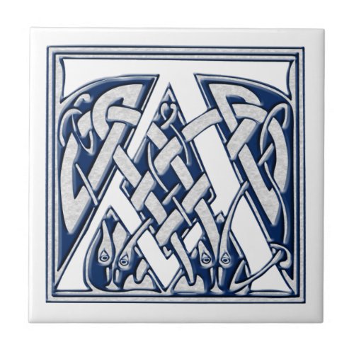 Celtic A Monogram Ceramic Tile