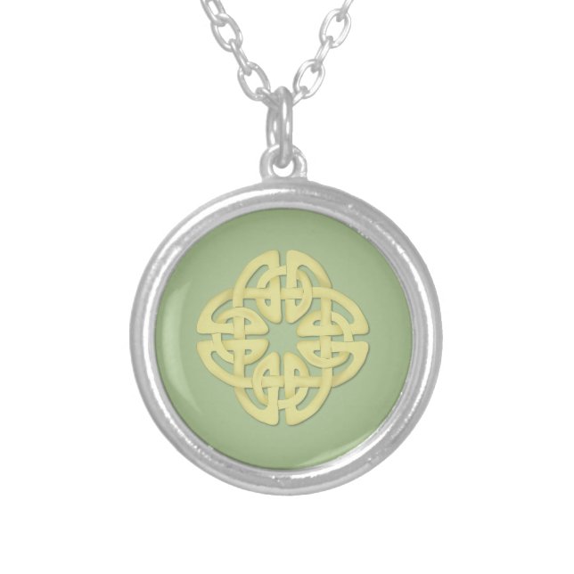 Celtic All-Over-Print  Silver Plated Necklace (Front)