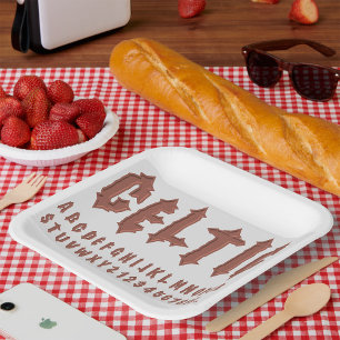 Celtic Alphabet Font Paper Plates