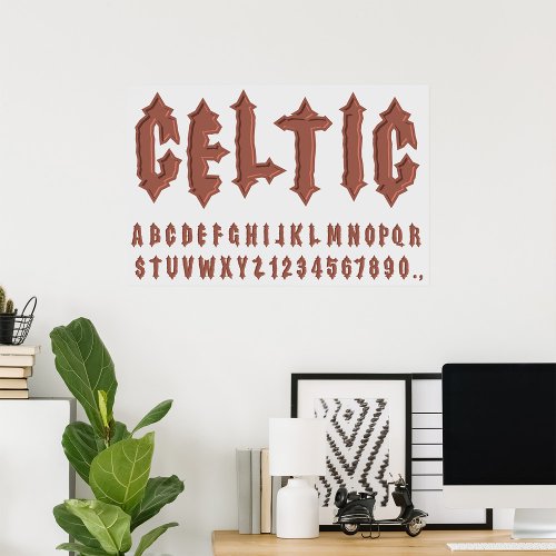 Celtic Alphabet Font Poster