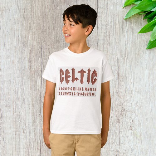 Celtic Alphabet Font T_Shirt