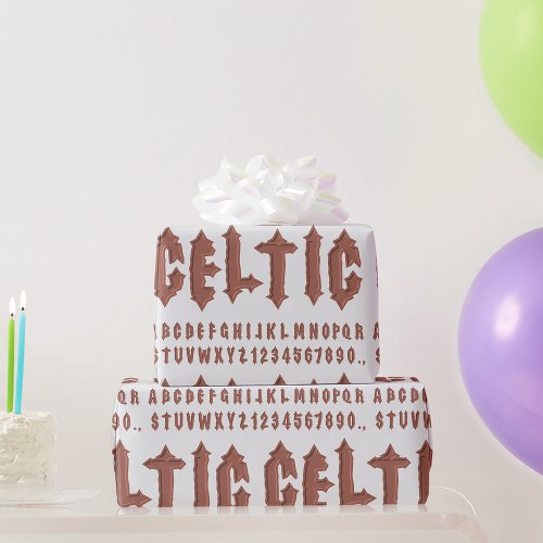Celtic Alphabet Font Wrapping Paper