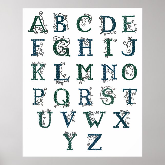 Celtic Alphabet print (Front)