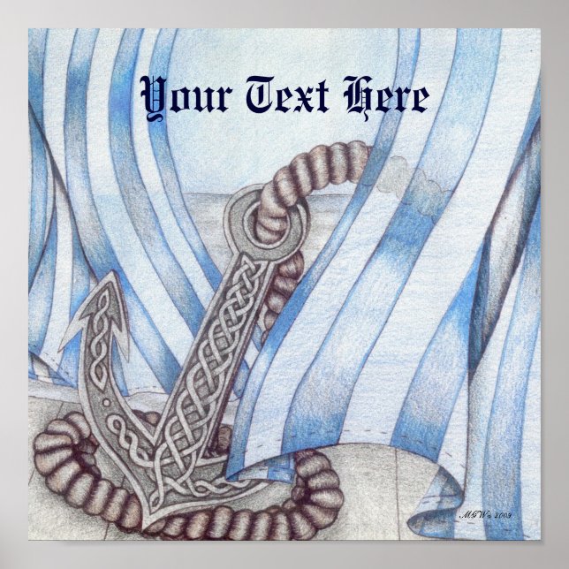 Celtic Anchor Nautical Poster (Front)