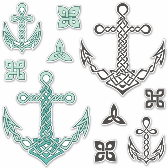 Celtic Anchors Sticker Set (Front)