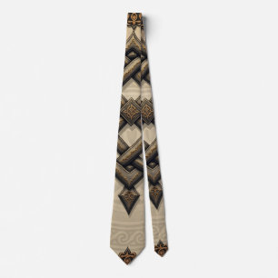 Celtic art and floral splendor in warm tones. neck tie