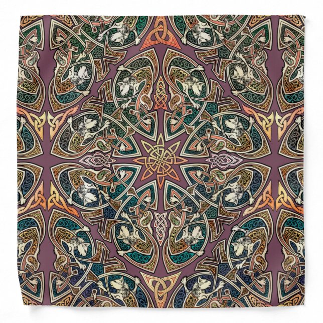 Celtic Art Cats Knotwork Bandana (Front)