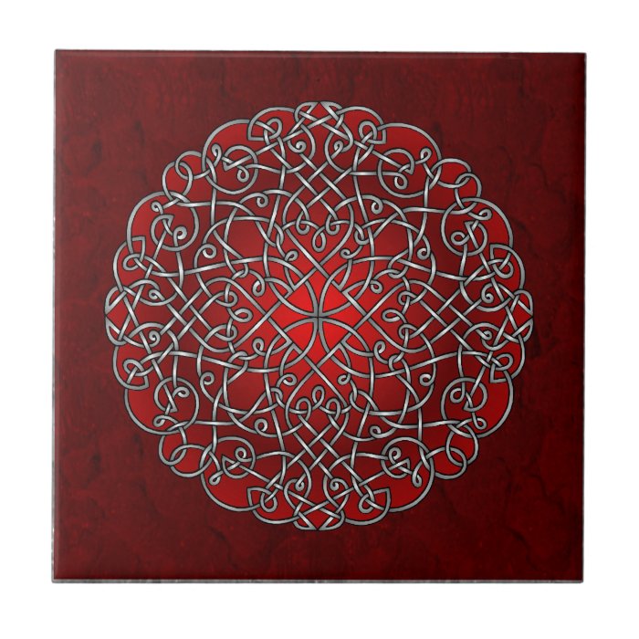 Celtic Art Curlz   Red and Black Ceramic Tiles