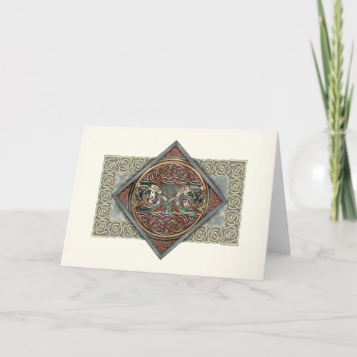 Celtic Art Gryphons Greeting Card