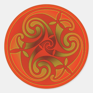 Celtic Art Spiral Design Classic Round Sticker