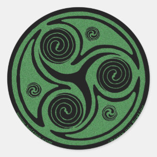 Celtic Art Sticker, Triskel Design #4 Classic Round Sticker