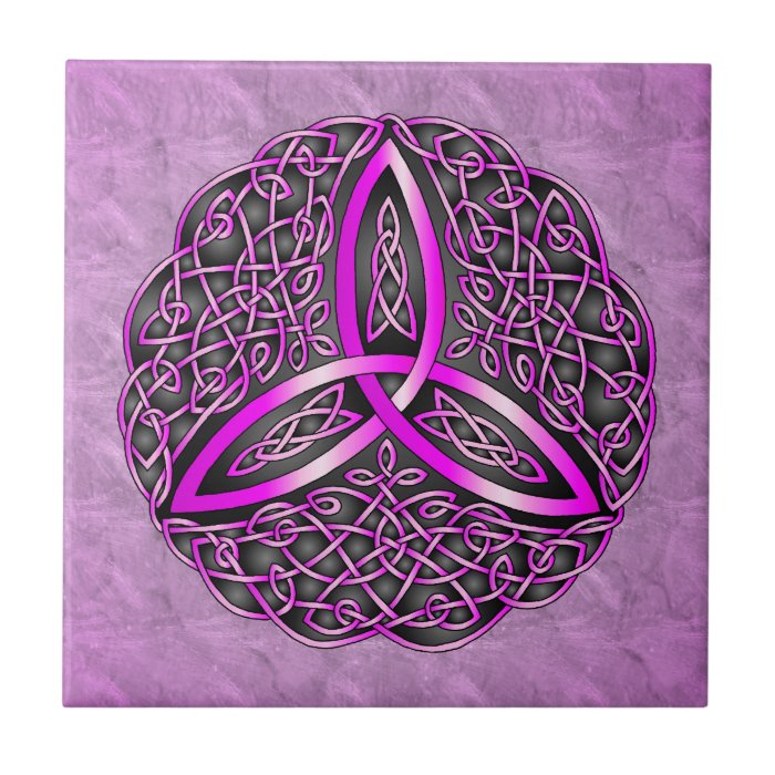 Celtic Art Trinity Knot Pink and Black Tiles