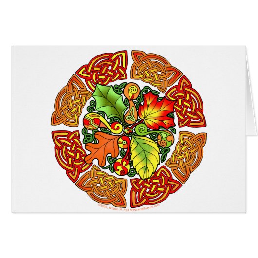 Celtic Autumn Leaves Cards (Front Horizontal)