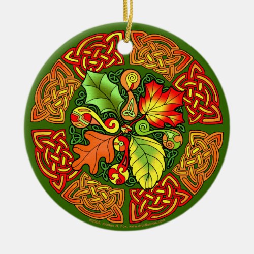 Celtic Autumn Leaves Ornament