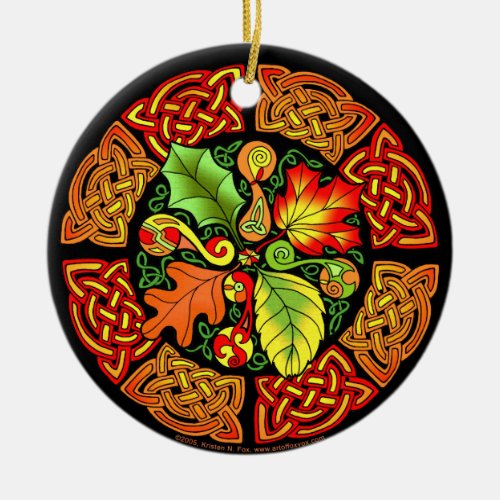 Celtic Autumn Leaves Ornament