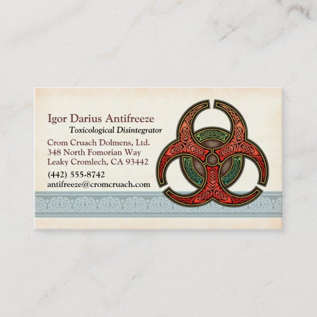 Celtic Biohazard Business Cards (Front)