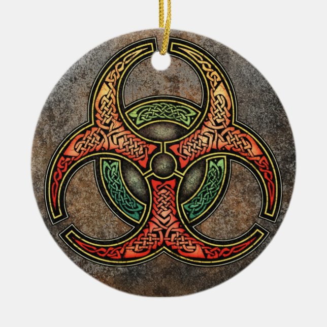 Celtic Biohazard Pendant/Ornament Ceramic Ornament (Front)