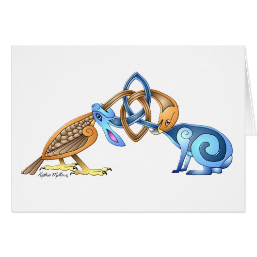 Celtic bird and rabbit cards (Front Horizontal)