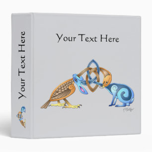 Celtic Bird and Rabbit with Frame 3 Ring Binder