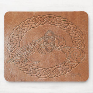 Celtic Bird and Rabbit with Frame Mouse Pad