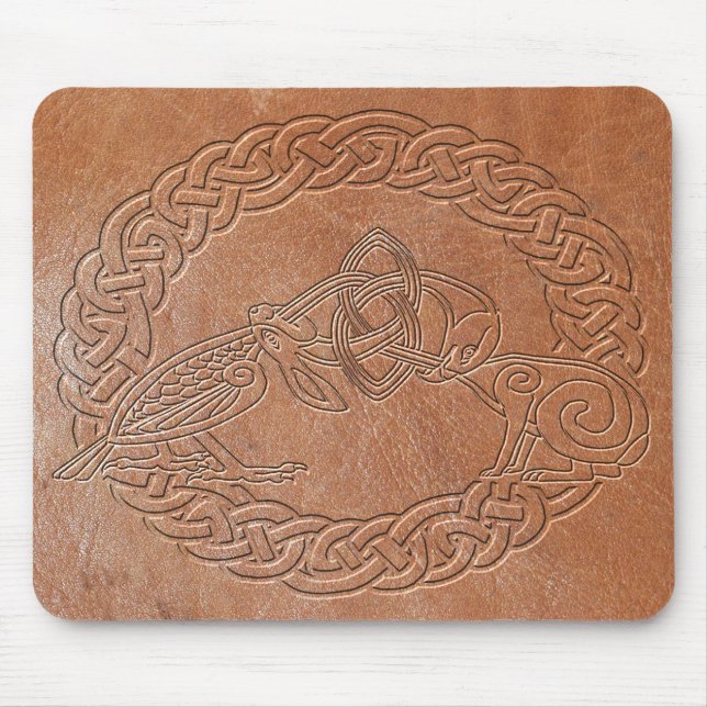 Celtic Bird and Rabbit with Frame Mouse Pad (Front)