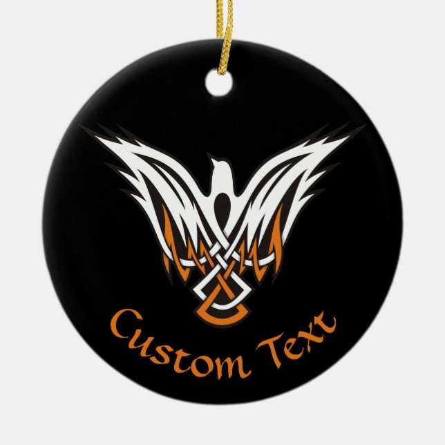 Celtic Bird Ceramic Ornament (Front)