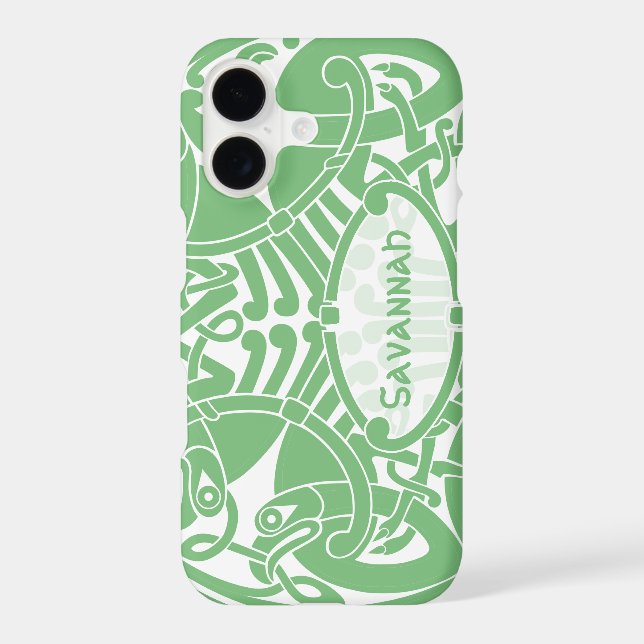 Celtic Bird Circle Pattern Personalized iPhone Case (Back)
