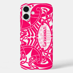 Celtic Bird Circle Pattern Personalized iPhone iPhone 16 Plus Case
