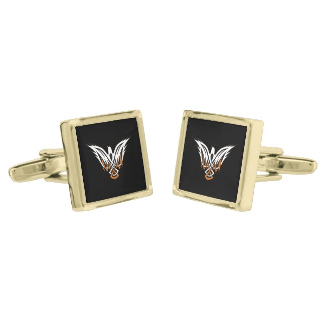 Celtic Bird Gold Cufflinks (Angled)