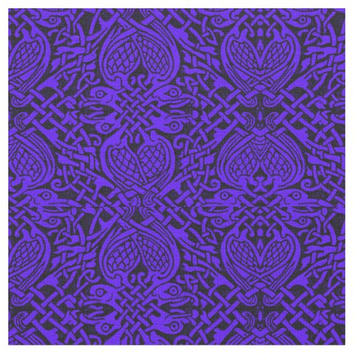 Celtic Bird Weave in Blue Fabric