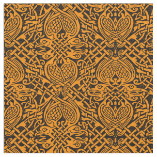 Celtic Bird Weave in Gold Fabric